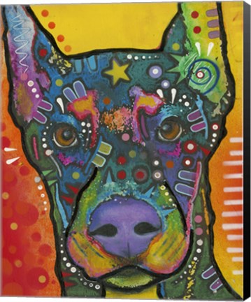 Framed Dashing Doberman Print