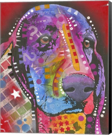 Framed Dog in Purple Print