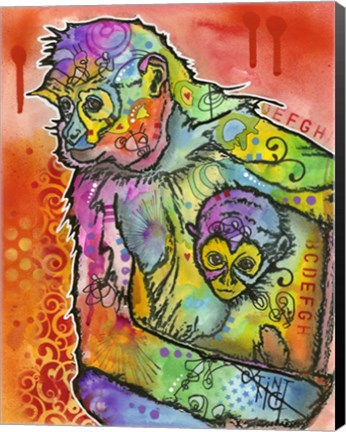 Framed Monkey 1 Print