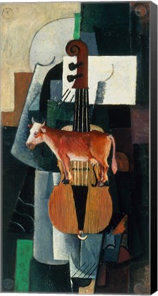 Framed Bull and Violin, 1903 Print