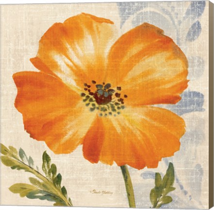 Framed Watercolor Poppies III (Orange) Print