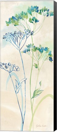 Framed Indigo Wildflowers Panel II Print