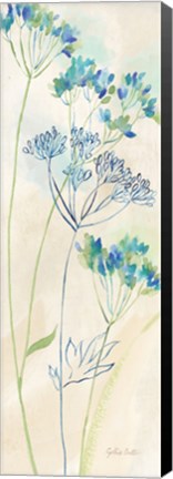 Framed Indigo Wildflowers Panel I Print