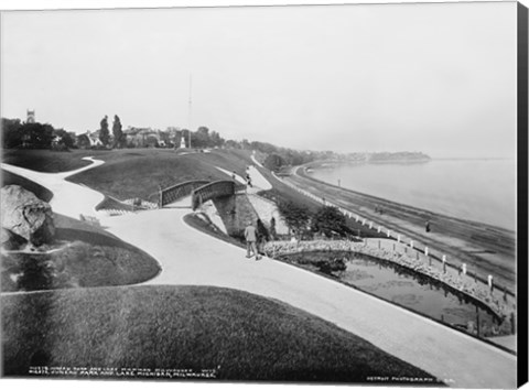 Framed Juneau Park and Lake Michigan, Milwaukee Print