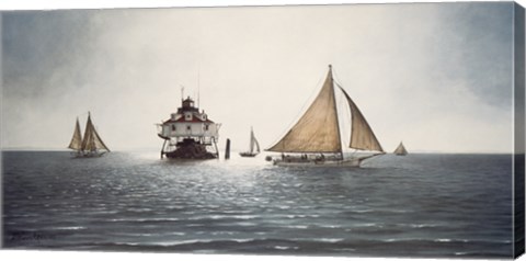 Framed Gathering At Thomas Point Print