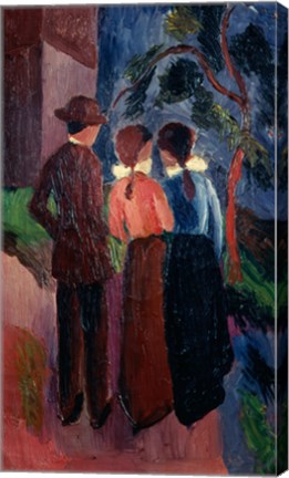 Framed Promenade Of Three People I,  1914 Print