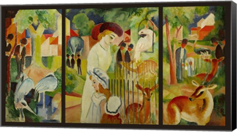 Framed Large Zoological Garden (Triptych) Print