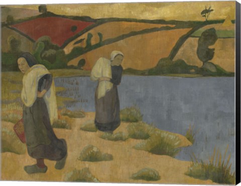 Framed Washerwomen At The Laita River, Near Pouldu, 1892 Print