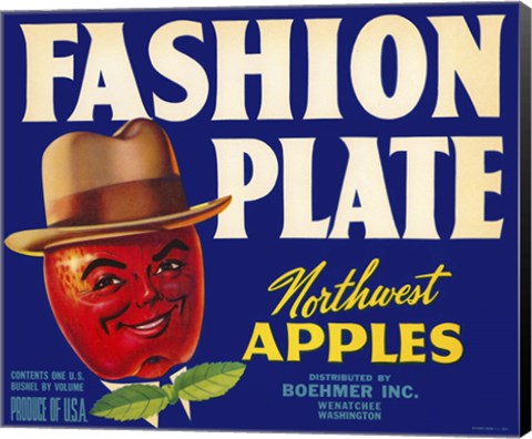 Framed Fashion Plate Apples Print