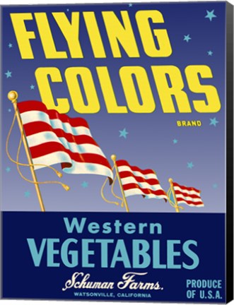 Framed Flying Colors Brand Western Vegetables Print