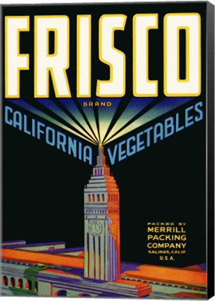 Framed Frisco Brand California Vegetables Print