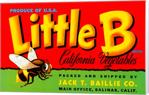 Framed Little B Brand California Vegetables Print
