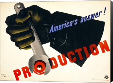 Framed Production, America's Answer! Print