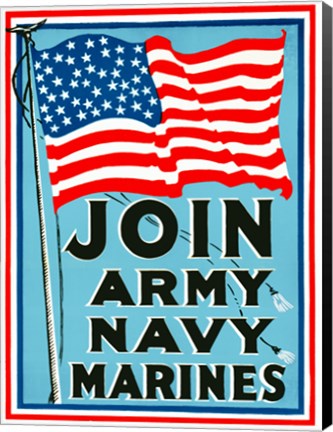 Framed Join Army Navy Marines Print