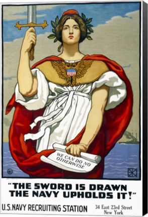 Framed Sword is Drawn, the Navy Upholds It! Print
