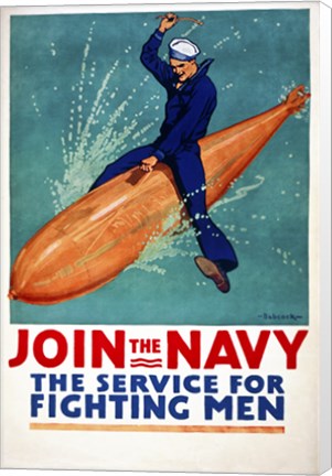 Framed Join the Navy, the Service for Fighting Men Print