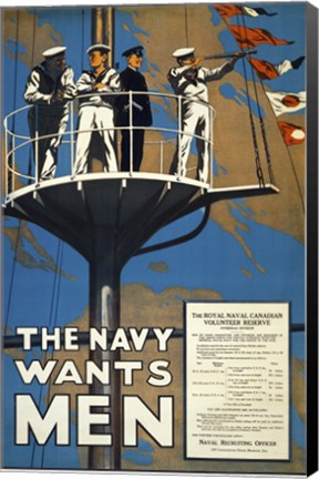 Framed Navy Wants Men Print