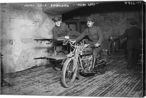 Framed Indian Motor Cycle Ambulance Print