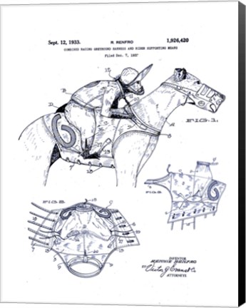 Framed Greyhound Racing and Monkey Jockey, 1933 Print