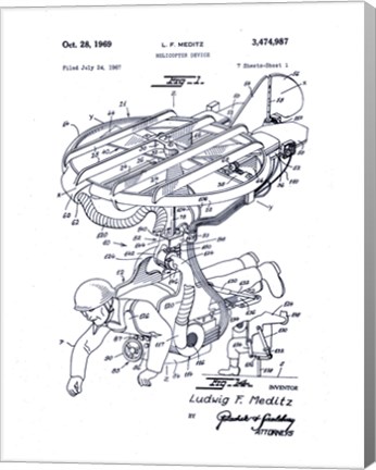 Framed Human Helicopter Device Print