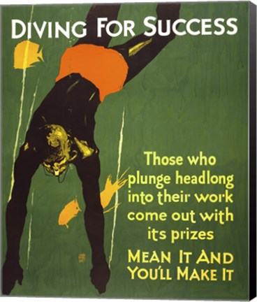 Framed Diving for Success Print