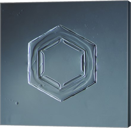 Framed Hexagonal Plate Snowflake 003.2.2014 Print