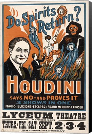 Framed Do Spirits Return, Houdini Print