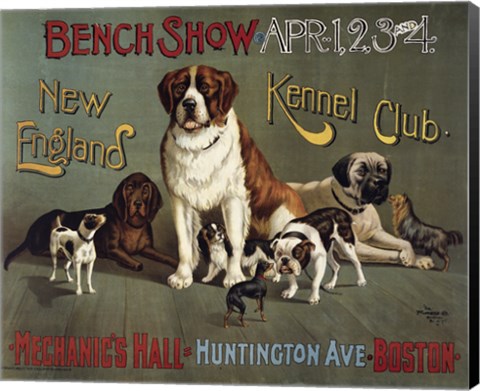 Framed Bench Show. New England Kennel Club Print