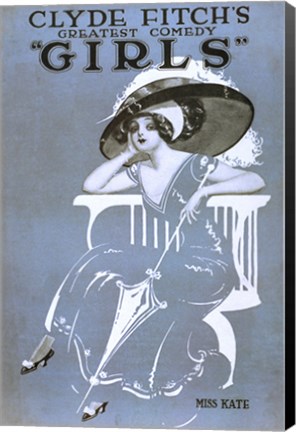 Framed Clyde Fitch&#39;s Greatest Comedy, &quot;&quot;Girls&quot;&quot; Miss Kate Print
