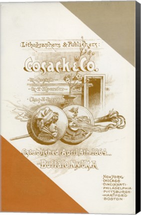 Framed Cosack &amp; Co. Lithographers &amp; Publishers Print