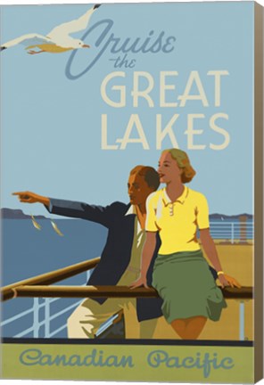 Framed Couple, Cruise the Great Lakes Canadian Pacific Print