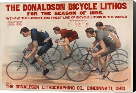 Framed Donaldson Bicycle Lithos for 1896 Season Print