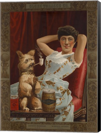 Framed Globe Tobacco Co. Goes to the Dogs Print