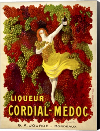 Framed Liquer Cordial-Medoc, G. A. Jourde - Bordeaux Print