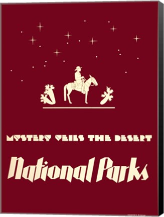 Framed Mystery Veils the Desert Print