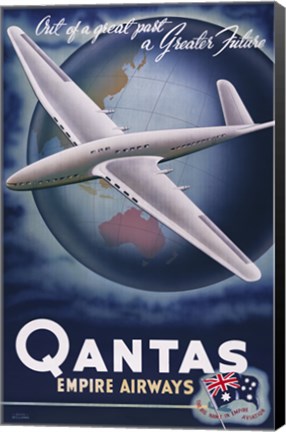 Framed Quantas Empire Airways Print