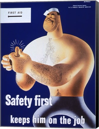 Framed Safety First Keeps Him on the Job Print