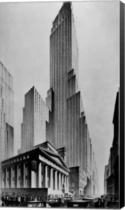 Framed Temples of Commerce, Brown Bros. Print