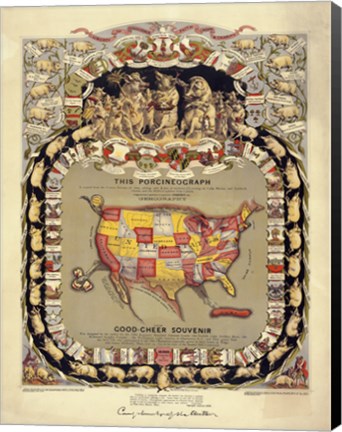Framed This Porcineograph, Pork in 1876 Print