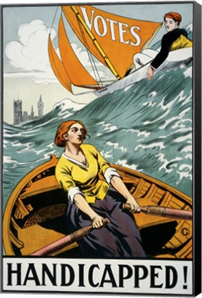 Framed Women&#39;s Suffrage, Handicapped, London! Print