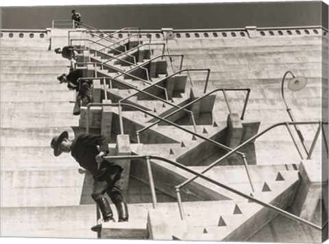 Framed Fire Escape on a Dam Print