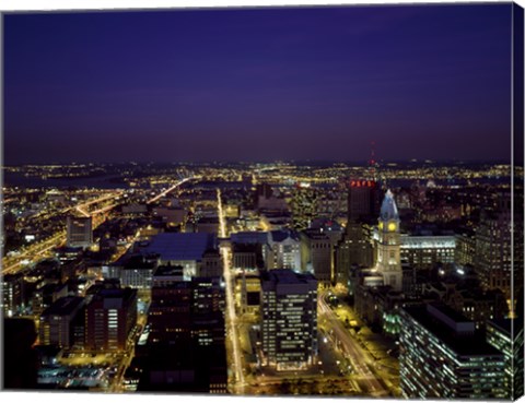 Framed Aerial View, Philadelphia, Pennsylvania Print