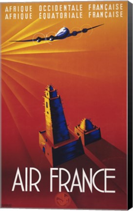 Framed Air France to Africa Print