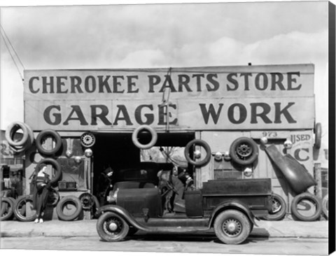 Framed Auto Parts Shop. Atlanta, Georgia Print