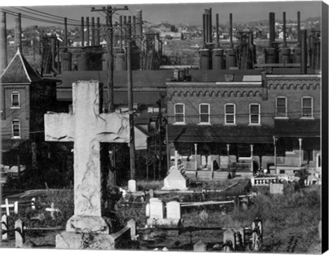 Framed Bethlehem Graveyard and Steel Mill Print