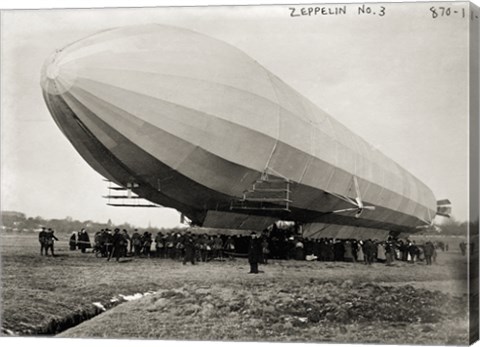 Framed Blimp, Zeppelin No. 3, on Ground Print
