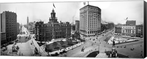 Framed City Hall and Campus Martius, Detroit Print