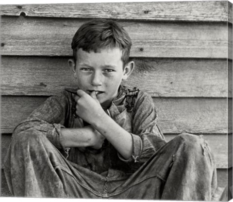 Framed Floyd Burroughs, Jr., By Walker Evans Print