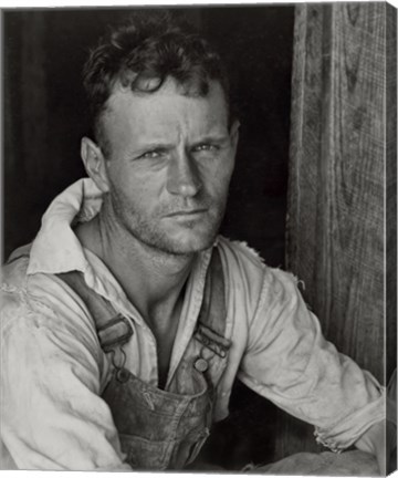Framed Floyd Burroughs, Sharecropper, By Walker Evans Print