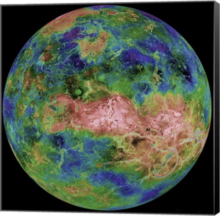 Framed Hemispheric View of Venus Print